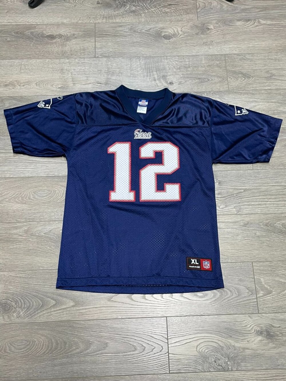 Vintage‎ Reebok Tom Brady New England Patriots Jersey #12 Navy Blue Youth XL